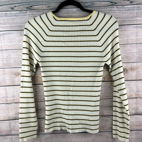 Vintage Y2K Faded Glory Yellow Striped Henley – Long Sleeve, Size Small - Picture 7 of 7